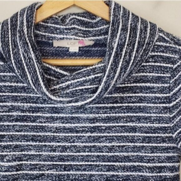 LOFT | Striped Cowl Neck Tunic Sweater - Picture 2 of 5